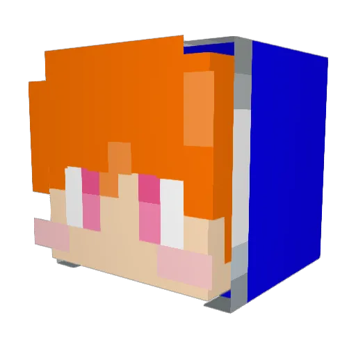 Juneyoung_Star Minecraft avatar head, 3D render