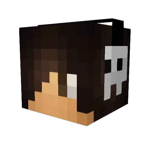 Jungchen Minecraft avatar head, 3D render