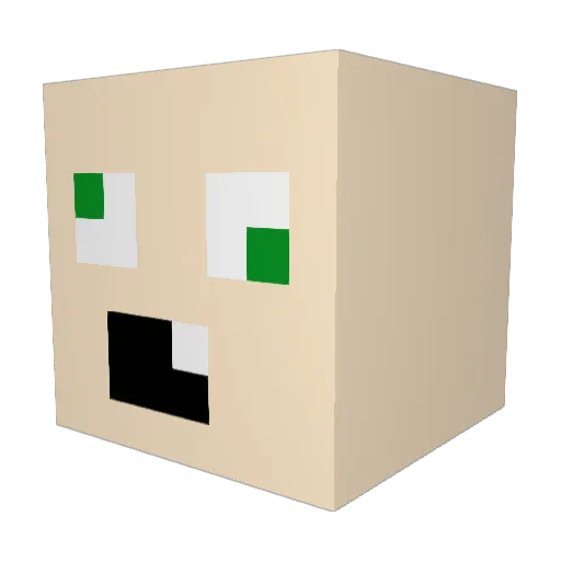 Jungle11 Minecraft avatar head, 3D render