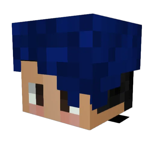 JuniRocket Minecraft avatar head, 3D render