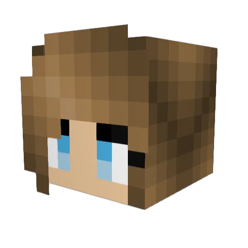 Junidia Minecraft avatar head, 3D render