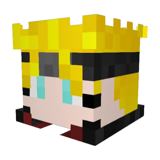 Juniii Minecraft avatar head, 3D render