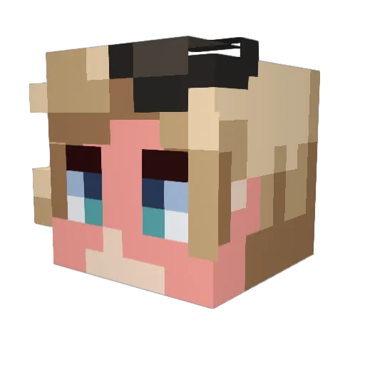 Junikka Minecraft avatar head, 3D render