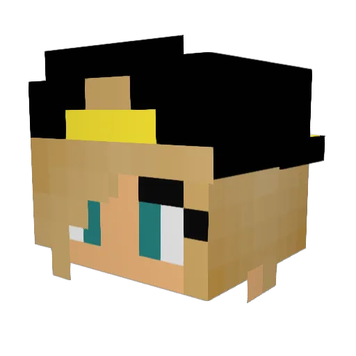 Junior012 Minecraft avatar head, 3D render