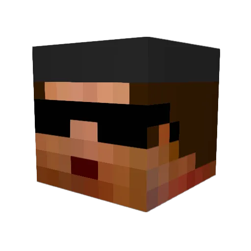 Junior1987 Minecraft avatar head, 3D render