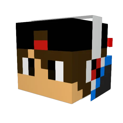 Junior51 Minecraft avatar head, 3D render