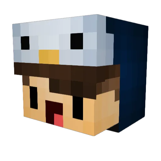 JuniorJJS Minecraft avatar head, 3D render