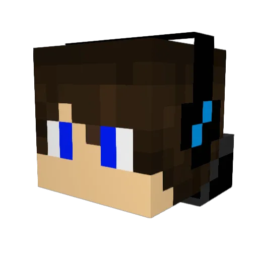 JuniorSushi Minecraft avatar head, 3D render