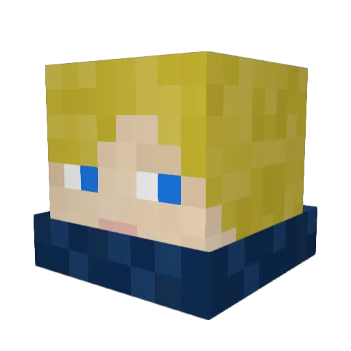 JuniperBlu Minecraft avatar head, 3D render