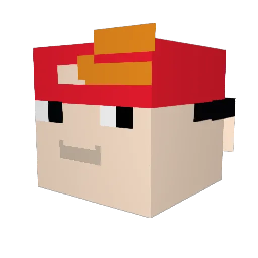 Juniterio Minecraft avatar head, 3D render