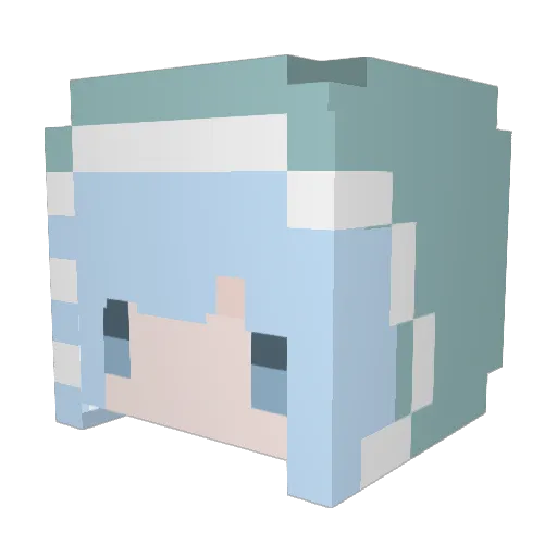 Junjar Minecraft avatar head, 3D render