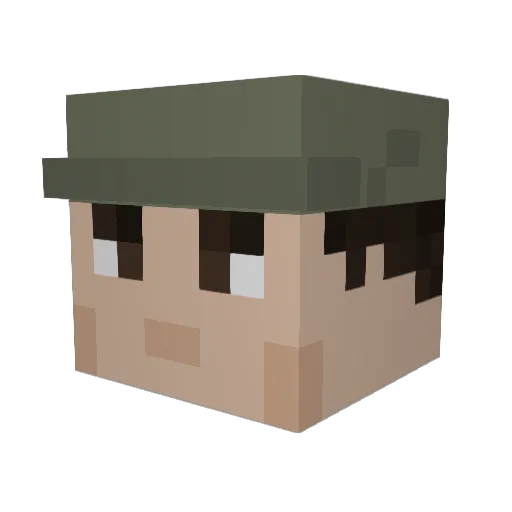 Junkarne Minecraft avatar head, 3D render