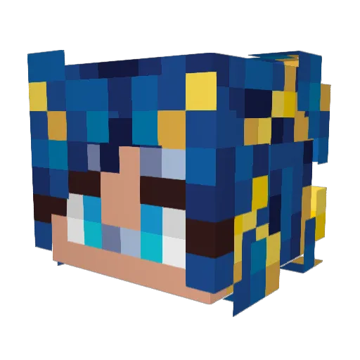 Junkella Minecraft avatar head, 3D render