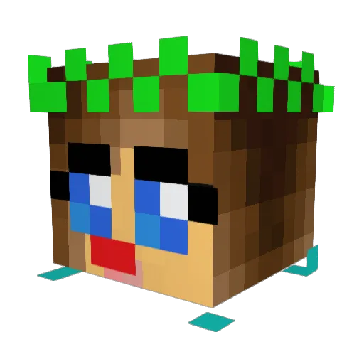 Junket Minecraft avatar head, 3D render