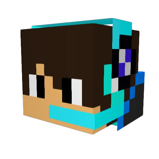 JunkoKashima Minecraft avatar head, 3D render