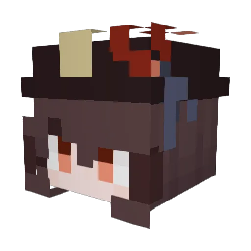 JunnyUwU Minecraft avatar head, 3D render