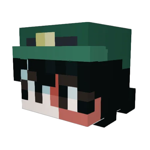 Juno828 Minecraft avatar head, 3D render