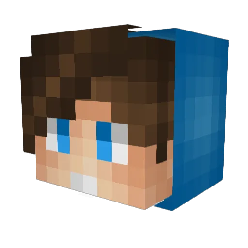 Juntrix Minecraft avatar head, 3D render