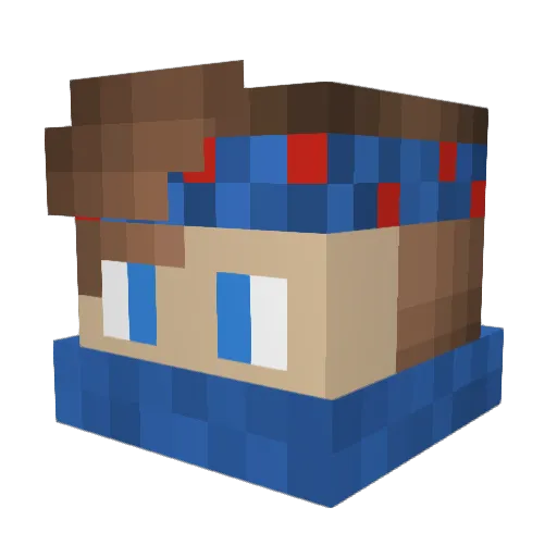 Juomaster Minecraft avatar head, 3D render