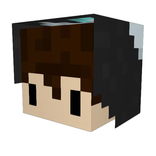 JupaChups Minecraft avatar head, 3D render