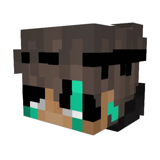 Jupezu Minecraft avatar head, 3D render