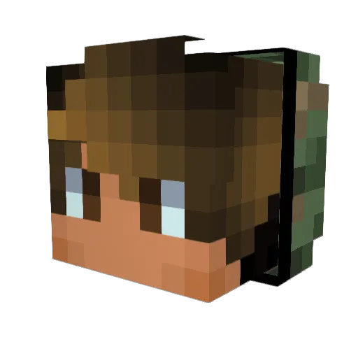 Jurasic3 Minecraft avatar head, 3D render