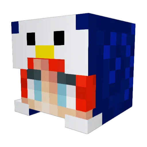 Jurin_ Minecraft avatar head, 3D render