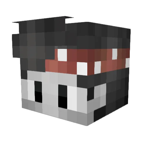 Juronik Minecraft avatar head, 3D render