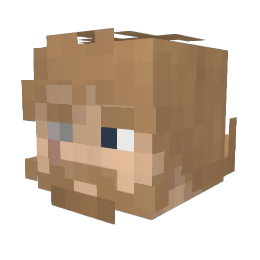Jurrne Minecraft avatar head, 3D render