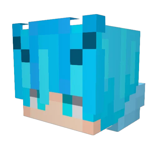 Jurudio Minecraft avatar head, 3D render