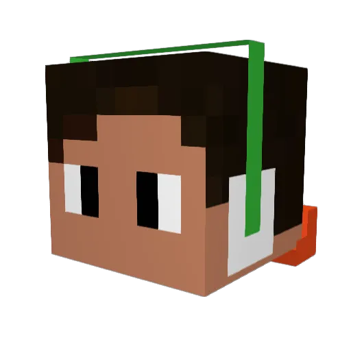 Jururosi Minecraft avatar head, 3D render