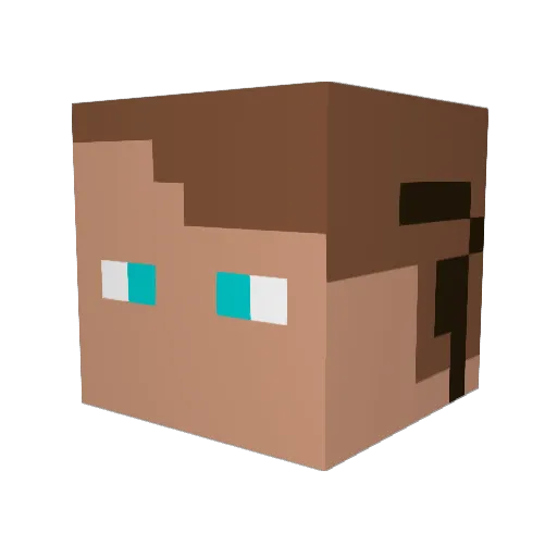 JusCrafts Minecraft avatar head, 3D render
