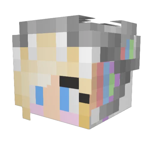 Juseka Minecraft avatar head, 3D render