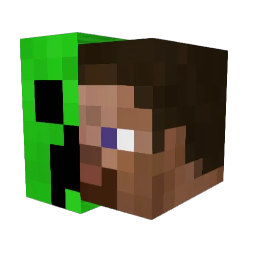 Jusiu Minecraft avatar head, 3D render