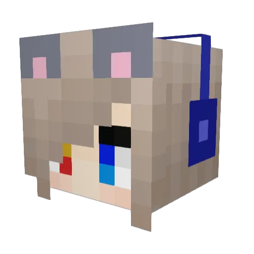 Juslove Minecraft avatar head, 3D render
