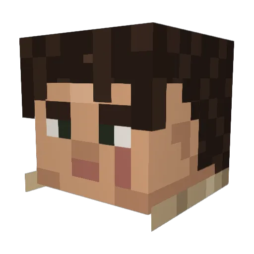 Jussangur Minecraft avatar head, 3D render