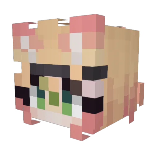 Just1Chat Minecraft avatar head, 3D render