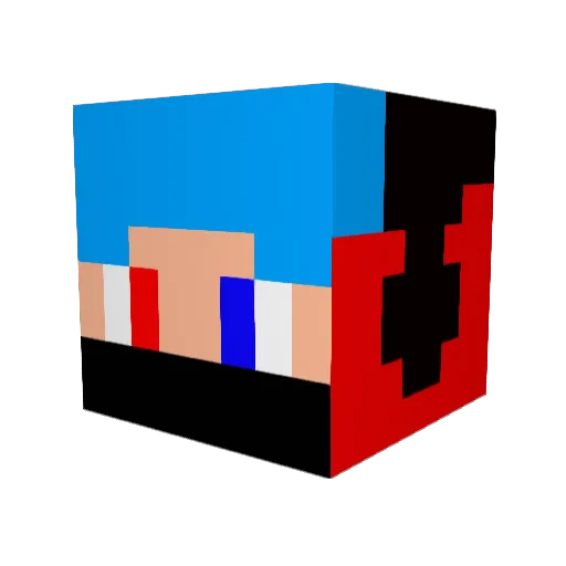 Just1Joke Minecraft avatar head, 3D render