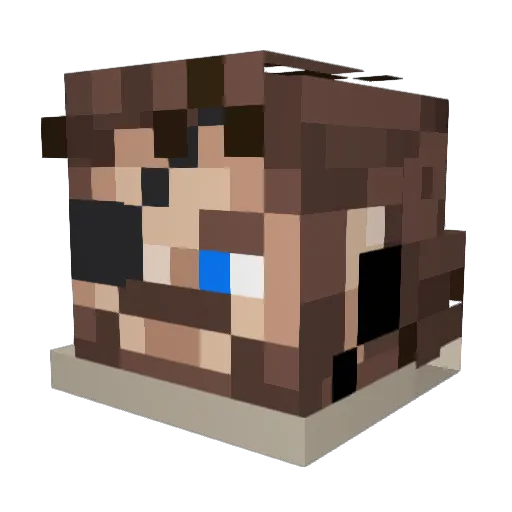 JustABox98 Minecraft avatar head, 3D render