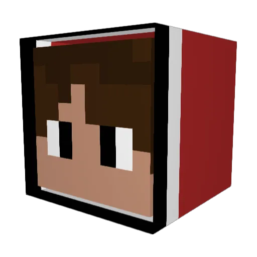 JustAFatNerd Minecraft avatar head, 3D render