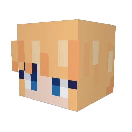 JustAGal Minecraft avatar head, 3D render