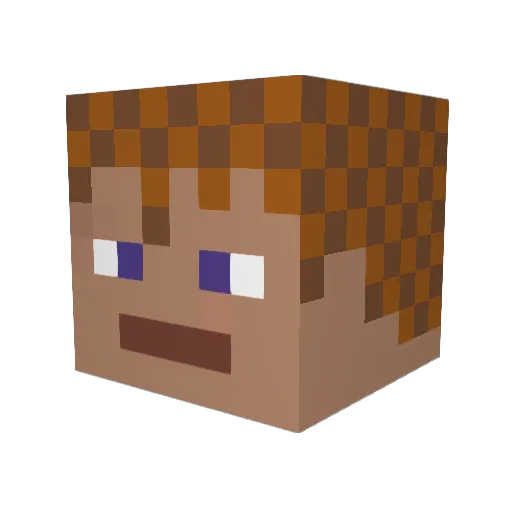 JustAMathTeacher Minecraft avatar head, 3D render