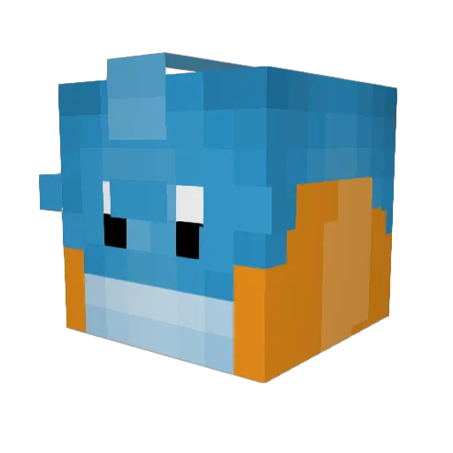 JustAMudkip Minecraft avatar head, 3D render