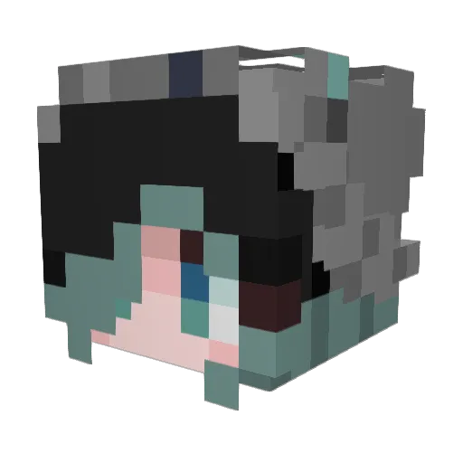 JustAPunkBot Minecraft avatar head, 3D render