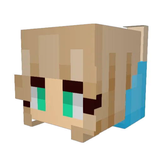 JustATransGirl Minecraft avatar head, 3D render