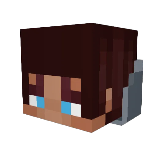 JustAnEnderman_ Minecraft avatar head, 3D render