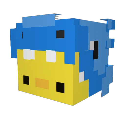 JustB3ans Minecraft avatar head, 3D render
