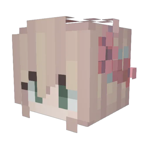 JustBecka Minecraft avatar head, 3D render