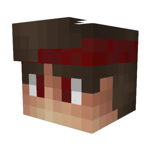 JustBehindYou Minecraft avatar head, 3D render