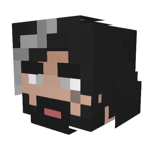 JustBeingHuman Minecraft avatar head, 3D render